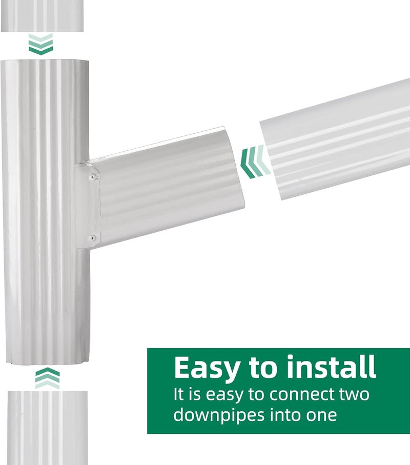 VYH Gutter Y Downspout Connector 2x3 Standard right High Gloss White - Image 2